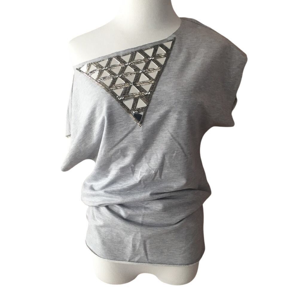 Bebe Wide Neck Sweatshirt Sz S Y2K Short sleeve Sweatshirt